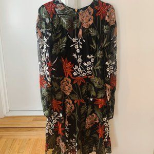 Bronx and Banco Sparkly Floral Sequin Black Dress